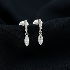 Certified Moissanite Leaf Dangle Drop Earrings