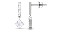 3/4 CT Contemporary Moissanite Dangle Earrings