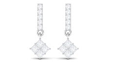 3/4 CT Contemporary Moissanite Dangle Earrings