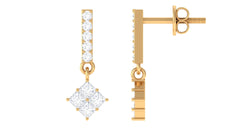 3/4 CT Contemporary Moissanite Dangle Earrings
