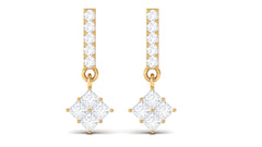 3/4 CT Contemporary Moissanite Dangle Earrings