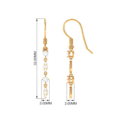 1/2 CT Simple Moissanite Gold Dangle Earrings