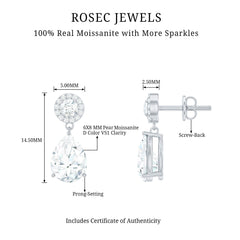 Classic Moissanite Bridal Drop Earrings