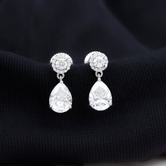 Classic Moissanite Bridal Drop Earrings
