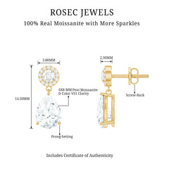 Classic Moissanite Bridal Drop Earrings