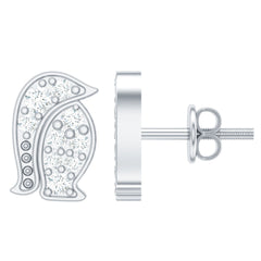 Natural Diamond Christmas Penguin Earrings With Certificate