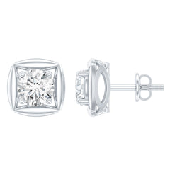 5 MM Round Lab Grown Diamond Stud Earrings With Screw Back