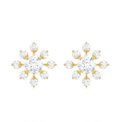 Certified Lab Grown Diamond Snowflake Stud Earrings