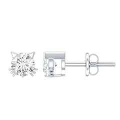 Certified 6MM Lab Grown Diamond Cute Cat Earrings