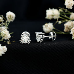 Certified 6MM Lab Grown Diamond Cute Cat Earrings