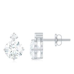 Lab 6 MM Round Diamond Solitaire Stud Earrings