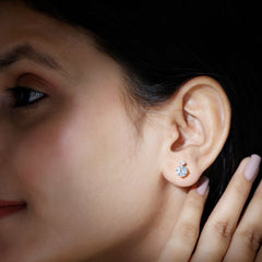 Lab 6 MM Round Diamond Solitaire Stud Earrings