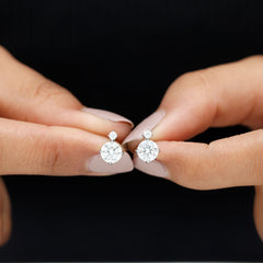 Lab 6 MM Round Diamond Solitaire Stud Earrings