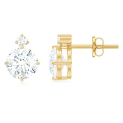 Lab 6 MM Round Diamond Solitaire Stud Earrings