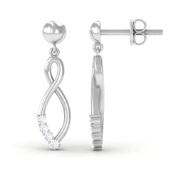 Certified Moissanite Infinity Drop Earrings with Screw Back