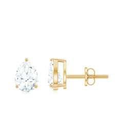 Pear Shape Lab Grown Diamond Solitaire Stud Earrings