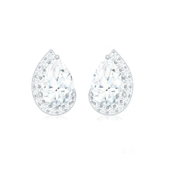 Minimal Lab Grown Diamond Teardrop Stud Earrings