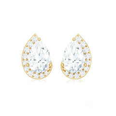 Minimal Lab Grown Diamond Teardrop Stud Earrings