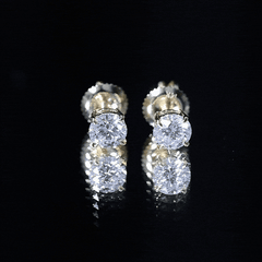 Lab Grown Diamond Solitaire Stud Earrings with Screw Back