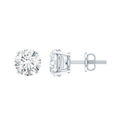 Lab Grown Diamond Solitaire Stud Earrings with Screw Back