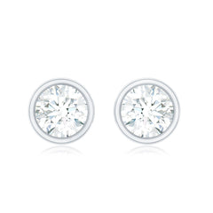Simple Solitaire Stud Earrings with Lab Grown Diamond