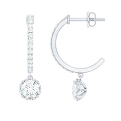 Lab Grown Diamond Minimal Hoop Drop Earrings