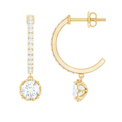 Lab Grown Diamond Minimal Hoop Drop Earrings