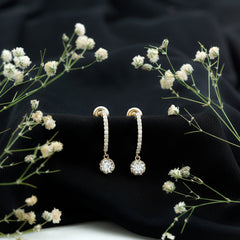 Lab Grown Diamond Minimal Hoop Drop Earrings