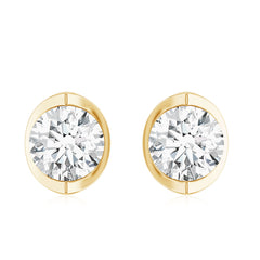 Minimalist 0.63 Carat Round Moissanite Solitaire Stud Earrings