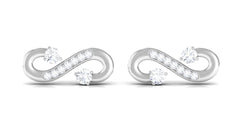 Natural Diamond Infinity Love Knot Stud Earrings