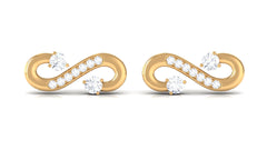 Natural Diamond Infinity Love Knot Stud Earrings