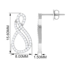 Certified Diamond Infinity Stud Earrings in Pave Setting