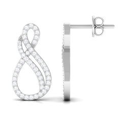 Certified Diamond Infinity Stud Earrings in Pave Setting