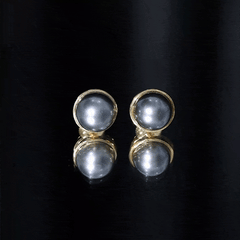 Genuine 10MM Tahitian Black Pearl Stud Earring With Certificate