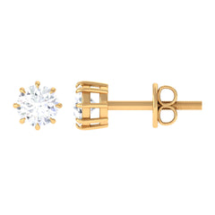 4 MM Natural Diamond Solitaire Stud Earrings in 8 Claw Prong Setting