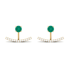 1 CT Classic Emerald and Diamond Jacket Earrings