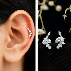 Certified Moissanite Climber Earrings