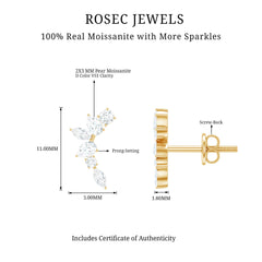 Certified Moissanite Climber Earrings