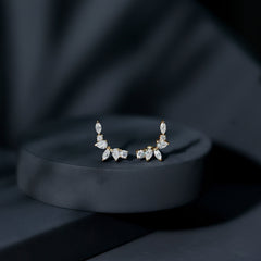 Certified Moissanite Climber Earrings