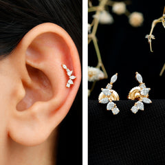 Certified Moissanite Climber Earrings