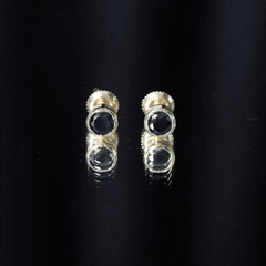 5MM Bezel Set Lab Created Black Diamond Solitaire Stud Earrings