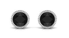 Genuine Black Onyx Solitaire Martini Stud Earrings
