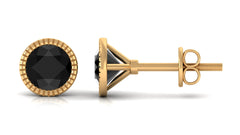 Genuine Black Onyx Solitaire Martini Stud Earrings