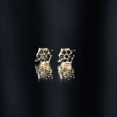 1/2 CT Black Onyx Cluster Stud Earrings