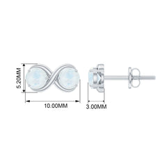 1.50 CT Simple Moonstone Two Stone Infinity Stud Earrings