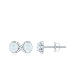 1.50 CT Simple Moonstone Two Stone Infinity Stud Earrings