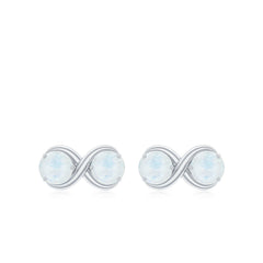 1.50 CT Simple Moonstone Two Stone Infinity Stud Earrings