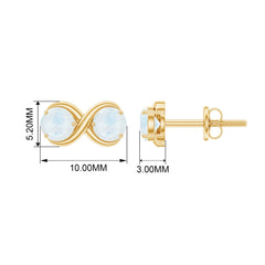 1.50 CT Simple Moonstone Two Stone Infinity Stud Earrings