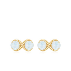 1.50 CT Simple Moonstone Two Stone Infinity Stud Earrings