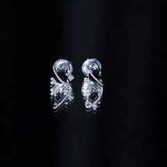 Real Black Onyx and Diamond Contemporary Stud Earrings
